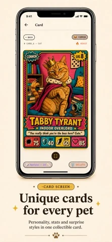 Official Animind App Store image showing an animal character card